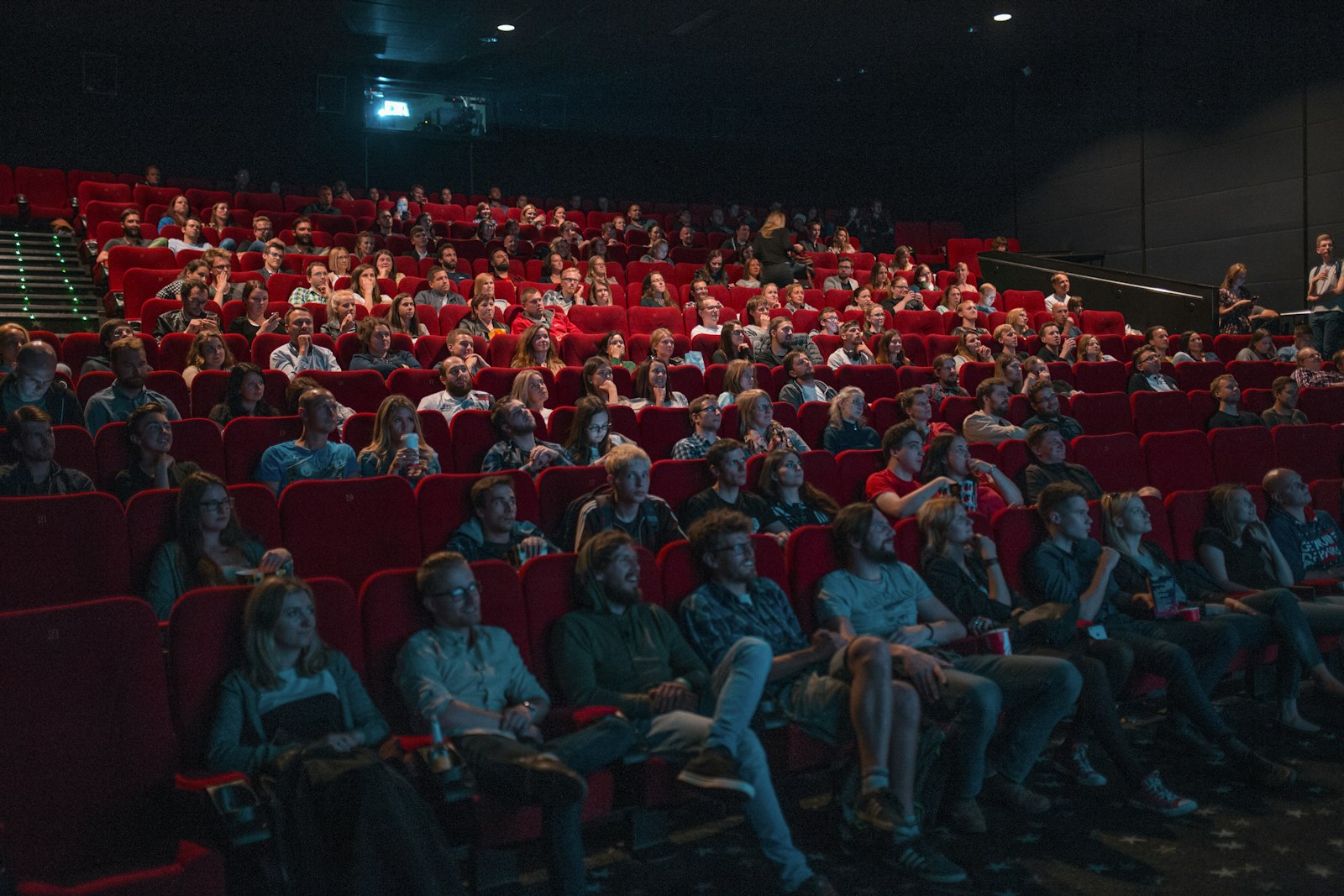 Audience watching a film in a cinema